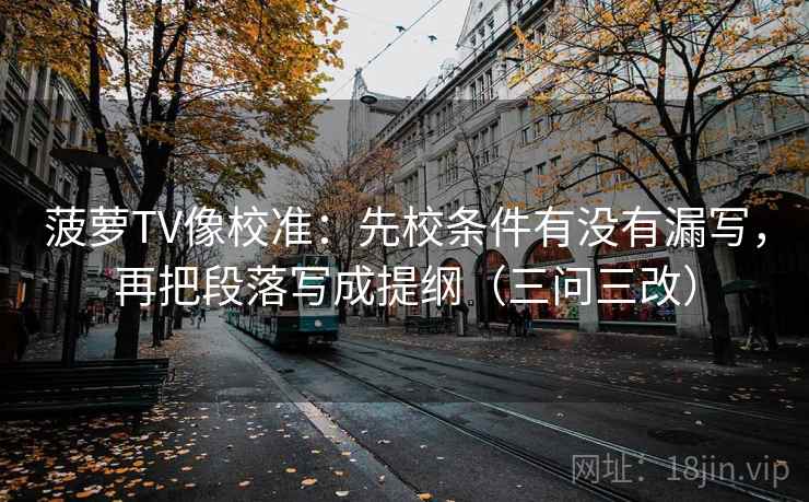 菠萝TV像校准：先校条件有没有漏写，再把段落写成提纲（三问三改）