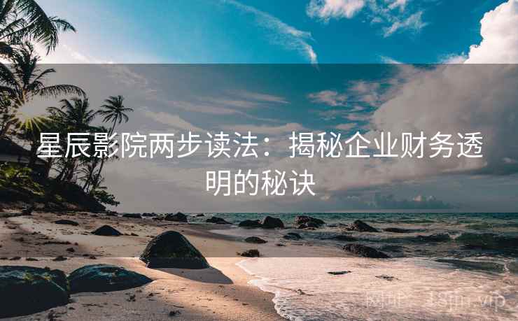 星辰影院两步读法：揭秘企业财务透明的秘诀